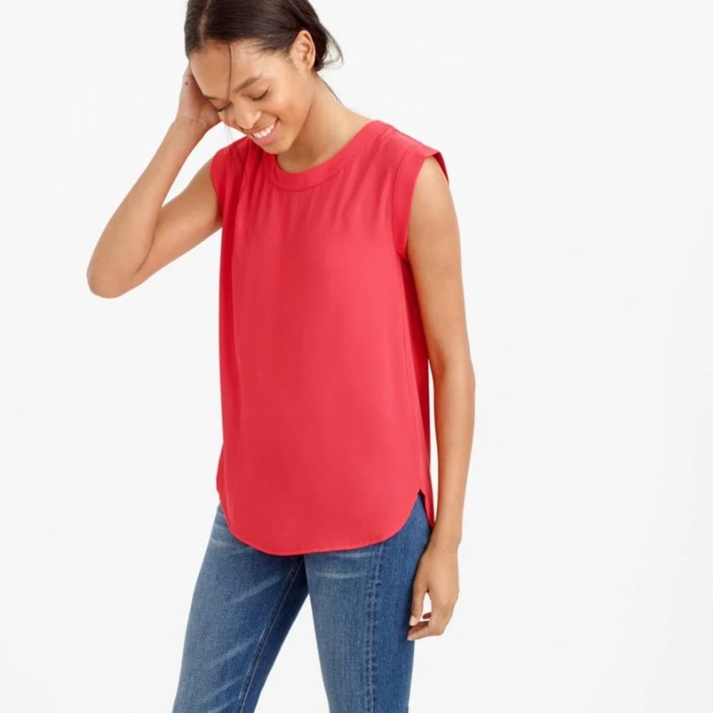 J. Crew Silky Cap Sleeve Blouse - Poppy Red - 6